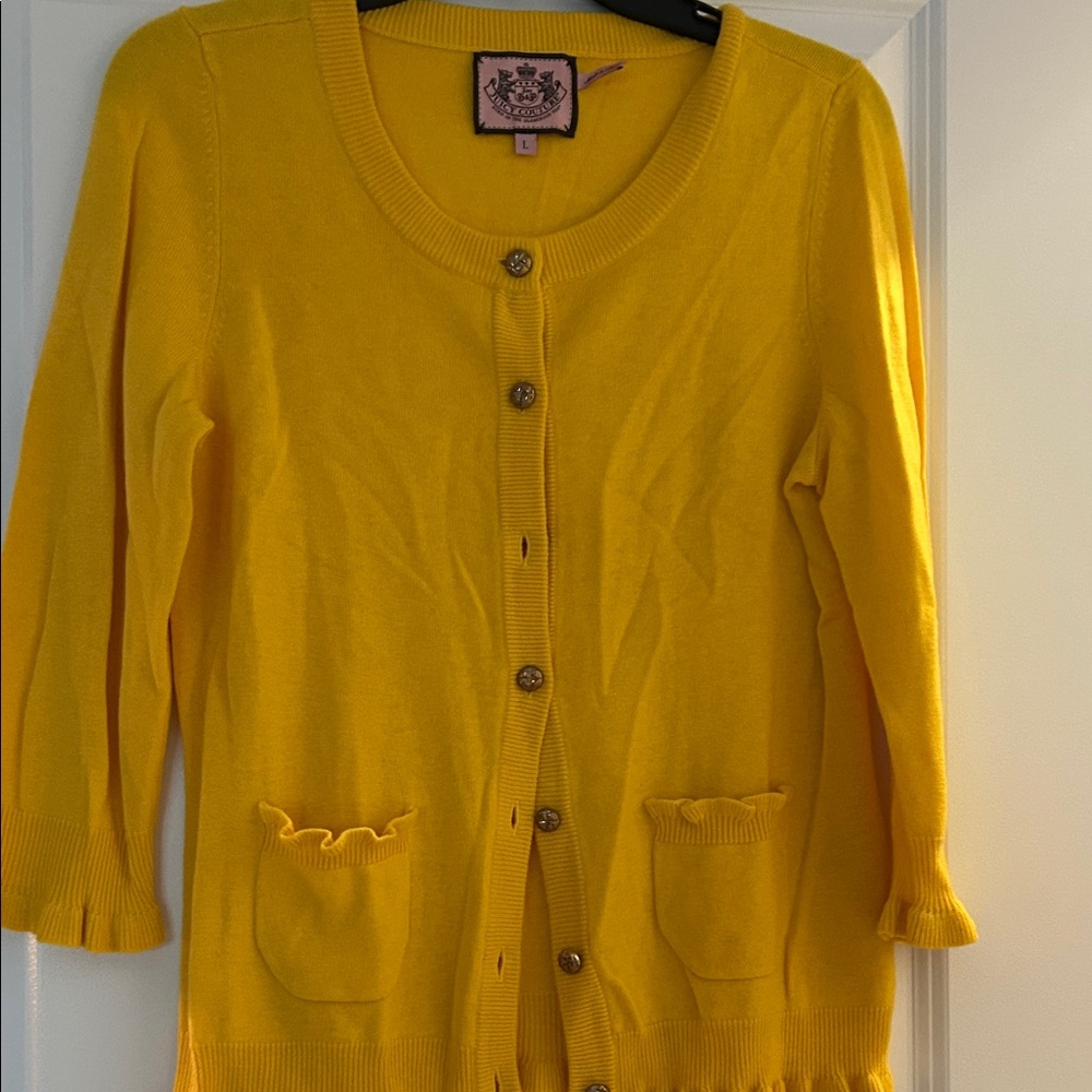 Yellow Button-Up Women's Sweater